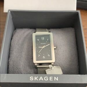 Skagen Rectangular Steel-Mesh Watch